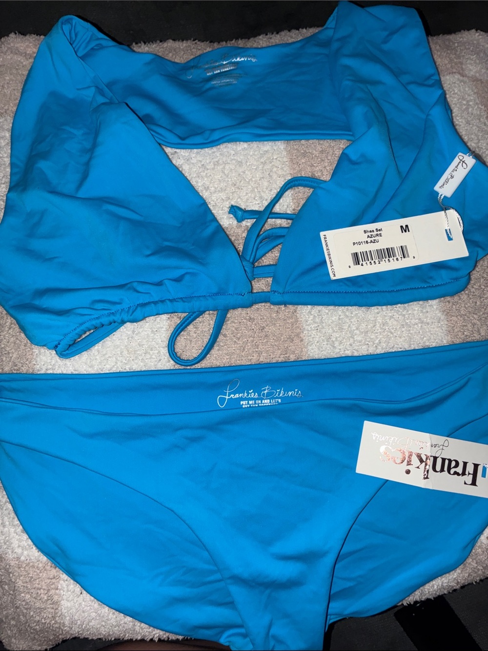 Frankie’s Bikinis Shea Azure Blue Bikini Set NWT size Medium - Picture 3 of 7